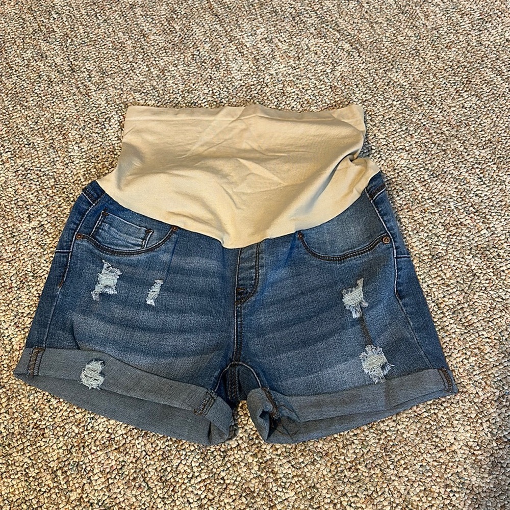 Bella Vida Maternity Denim Shorts Size L